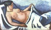 August Macke Reclining female nude France oil painting artist